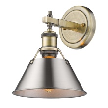 Golden 3306-BA1 AB-PW - Yep by Golden Lighting Orwell 1-light Vanity in Aged Brass and Pewter shade